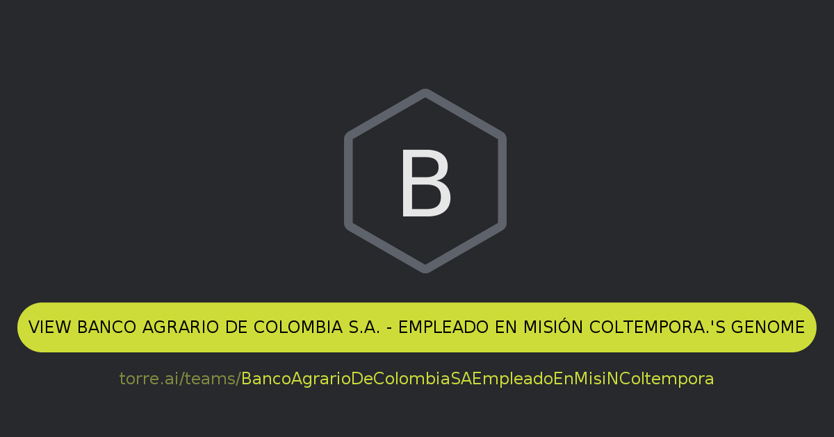Banco Agrario de Colombia S.A. - Empleado en Misión Coltempora. | Torre