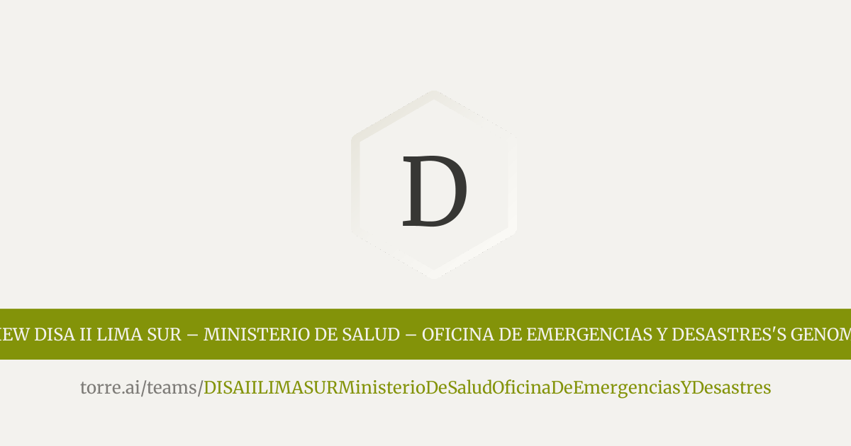 DISA II LIMA SUR – Ministerio de Salud – Oficina de Emergencias y ...