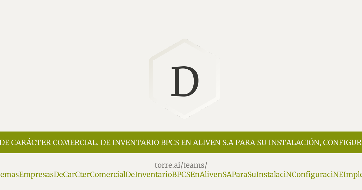 del Proyecto de Control de Sistemas empresas de carácter comercial. de ...
