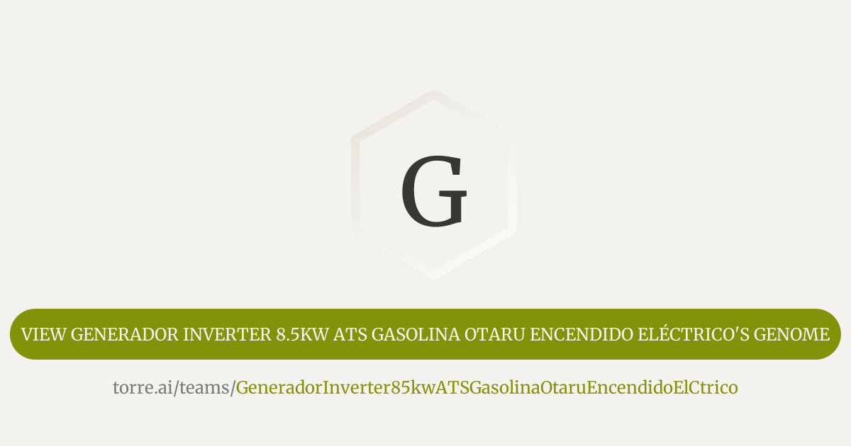 Generador Inverter 8.5kw ATS Gasolina Otaru Encendido Eléctrico | Torre