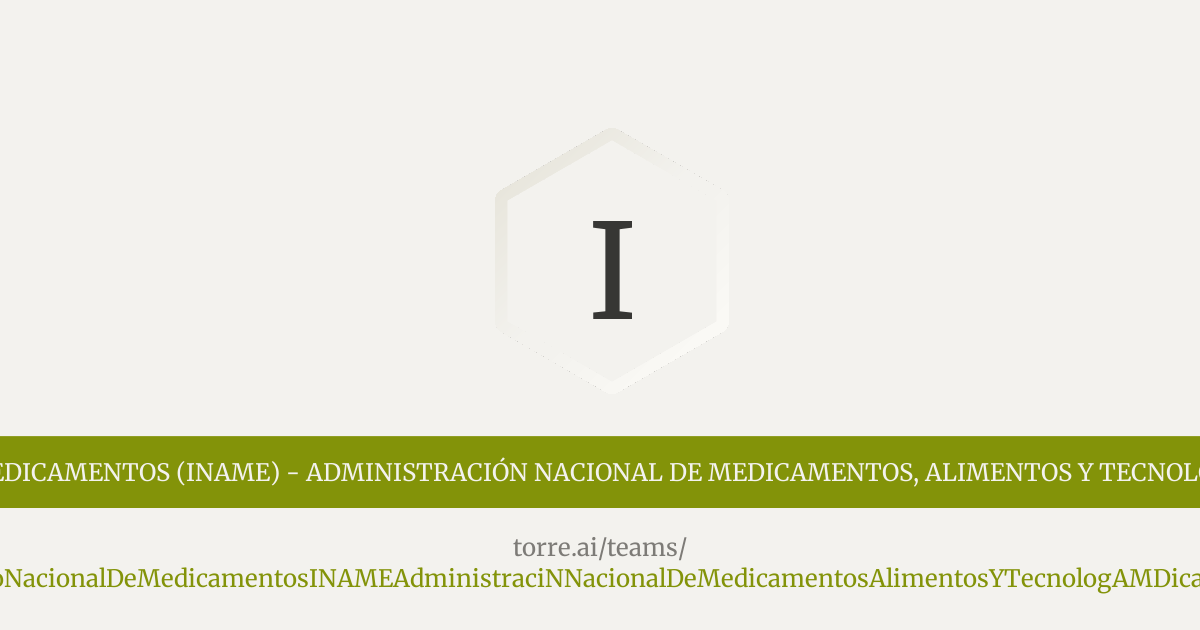 Instituto Nacional de Medicamentos (INAME) - Administración Nacional de ...