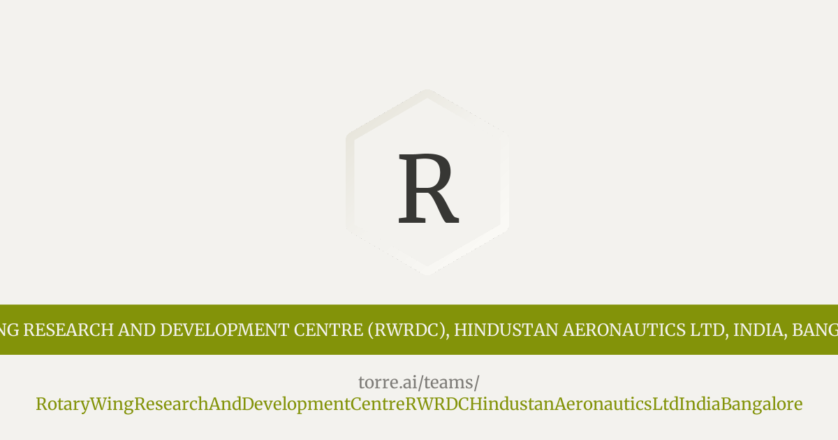 Rotary Wing Research and Development Centre (RWRDC), Hindustan ...