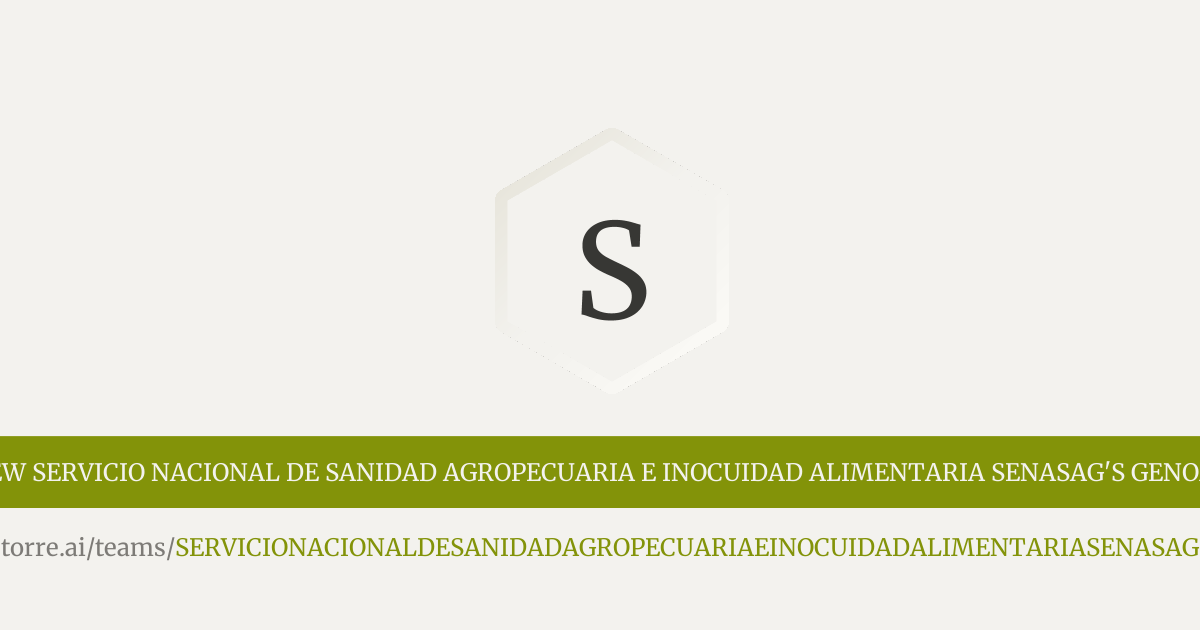 SERVICIO NACIONAL DE SANIDAD AGROPECUARIA E INOCUIDAD ALIMENTARIA ...