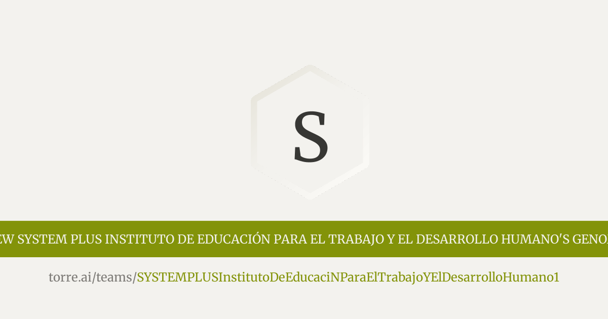 SYSTEM PLUS Instituto de Educación para el Trabajo y el Desarrollo ...