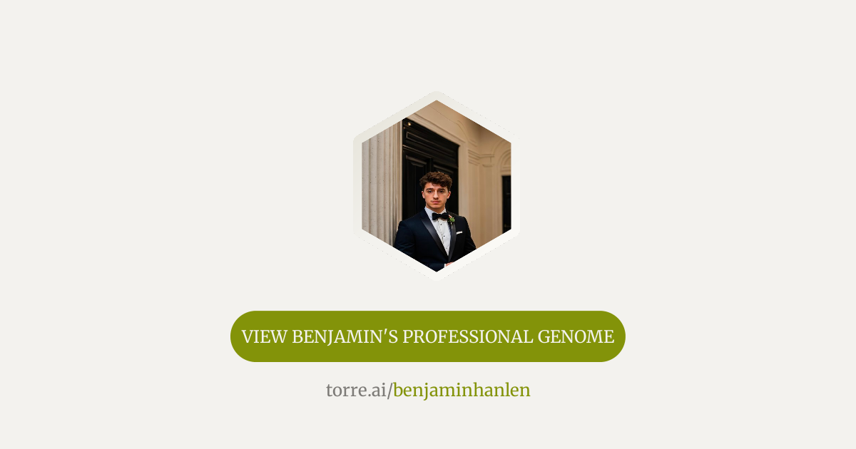 Benjamin Hanlen Business analyst, MBA, MS | Torre.ai